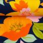 Preview: Viskose Malis Blumen Apricot/Gelb/Dunkelblau
